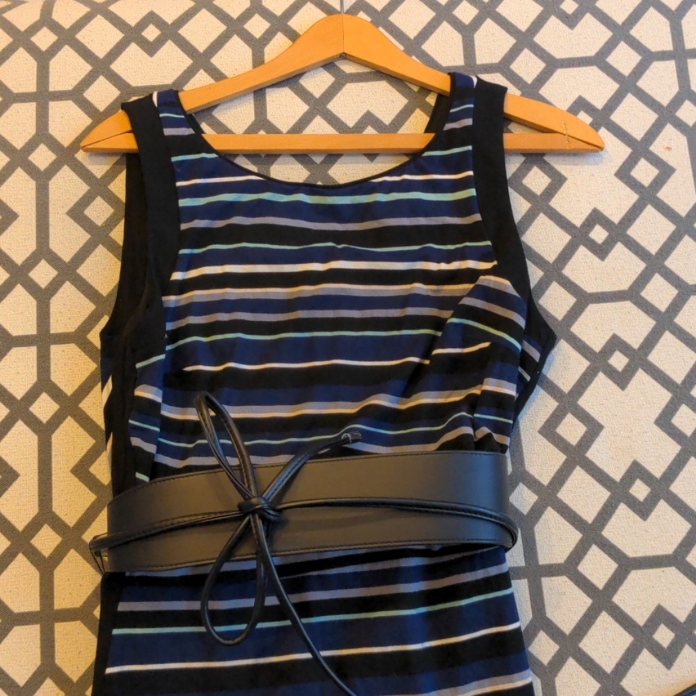 White house black market stripped midi dress 8